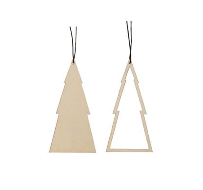 Déco Noël - Sapin en bois (2pcs)