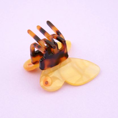 Pince à cheveux - Papillon mini jaune