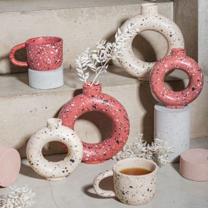 Vase rond - Terrazzo rose