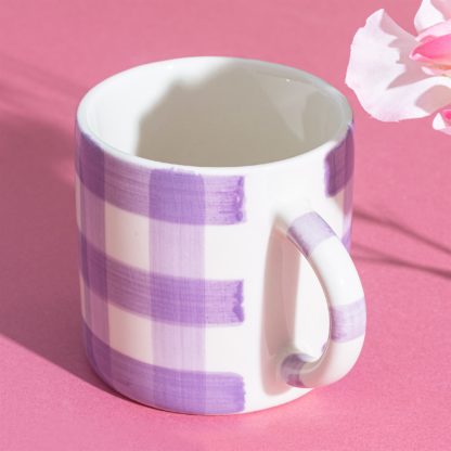 Mug en céramique - Gingham Lilas