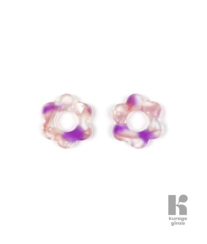 Boucles d'oreilles - Fleurette sans anneaux - Pink