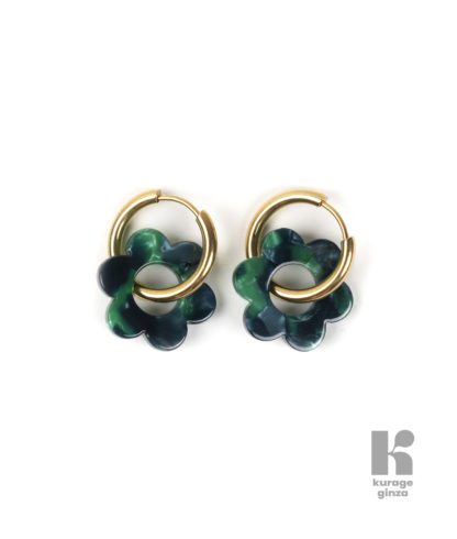 Boucles d'oreilles - Fleurette vert