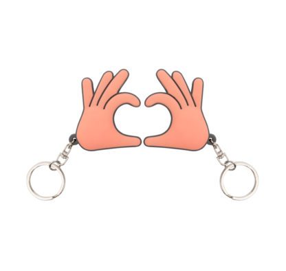 Porte-clés - Coeur avec les mains (2pcs)