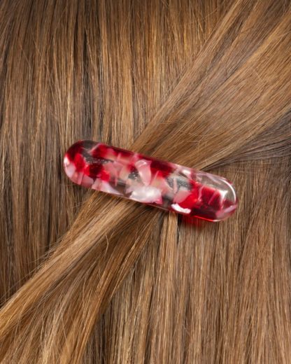 Barrette arrondie - Rouge