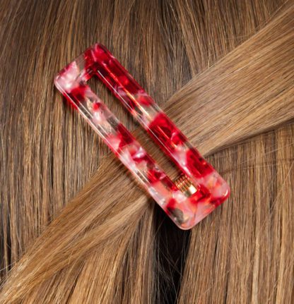 Barrette rectangle - Rouge